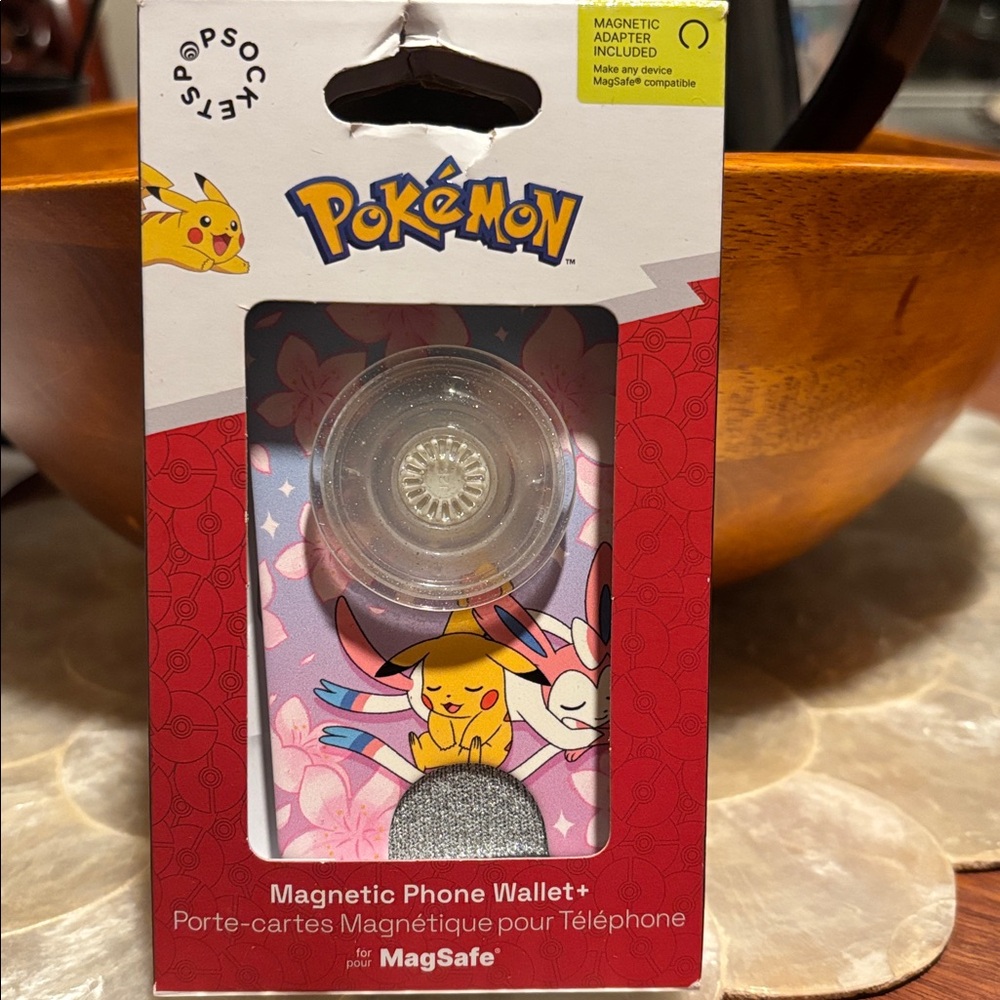 PopSocket Pokémon Magnetic Phone Wallet+ with Pikachu Design, Adapter Included